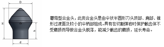 蘑菇型合金头